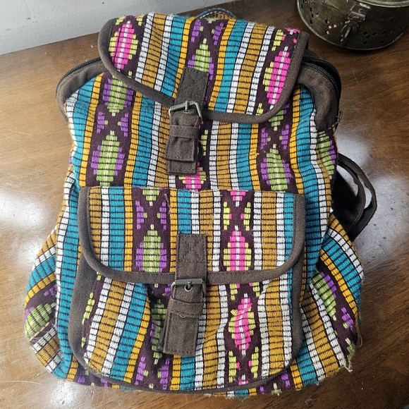 EARTHBOUND Handbags - Earthbound Brown Colorful Backpack